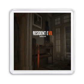 Магнит 55*55 с принтом Resident Evil 7 в Новосибирске, Пластик | Размер: 65*65 мм; Размер печати: 55*55 мм | 