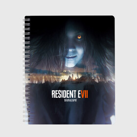 Тетрадь с принтом Resident Evil 7 в Новосибирске, 100% бумага | 48 листов, плотность листов — 60 г/м2, плотность картонной обложки — 250 г/м2. Листы скреплены сбоку удобной пружинной спиралью. Уголки страниц и обложки скругленные. Цвет линий — светло-серый
 | biohazard | biohazard 7 | crocodile | fang | game | hand | monster | new umbrella | resident evil | resident evil 7 | umbrella | umbrella corp | umbrella corporation | zombie