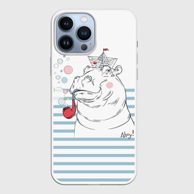 Чехол для iPhone 13 Pro Max с принтом Бегемот моряк в Новосибирске,  |  | a | blush | bubbles | cap | deck | hippo | pipe | sailor | sea | ship | smokes | stripes | бегемот | графика | детский | искусство | картинка | корабль | крутой | лучший | мода | модный | молодёжная | море | моряк | палуба | пилотка | полосы