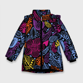 Зимняя куртка для девочек 3D с принтом Осенний орнамент в Новосибирске, ткань верха — 100% полиэстер; подклад — 100% полиэстер, утеплитель — 100% полиэстер. | длина ниже бедра, удлиненная спинка, воротник стойка и отстегивающийся капюшон. Есть боковые карманы с листочкой на кнопках, утяжки по низу изделия и внутренний карман на молнии. 

Предусмотрены светоотражающий принт на спинке, радужный светоотражающий элемент на пуллере молнии и на резинке для утяжки. | autumn | графика | жёлтый | искусство | картинка | красивый | красный | крутой | листопад | листья | мода | модный | молодёжная | оранжевый | орнамент | осень | рисунок | рукоделие | синий | стиль