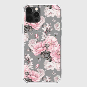 Чехол для iPhone 12 Pro Max с принтом Розовые розы в Новосибирске, Силикон |  | bouquets | color | gray | leave | lowers | ornament | patterns | pink | roses | букеты | графика | искусство | картинка | красивый | крутой | листья | мода | модный | молодёжная | орнамент | рисунок | розовые | розы | рукоделие | серый