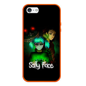 Чехол для iPhone 5/5S матовый с принтом Sally Face в Новосибирске, Силикон | Область печати: задняя сторона чехла, без боковых панелей | blue | diane | face | fisher | gizmo | henry | johnson | killer | larry | sally | генри | гизмо | джонсон | диана | ларри | лицо | салли | фейс | фишер