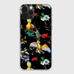 Чехол для iPhone 12 Pro Max с принтом Попугаи в Новосибирске, Силикон |  | parrots | ветки | графика | джунгли | искусство | картинка | красивый | красный | крутой | листья | мода | модный | молодёжная | орнамент | попугаи | рисунок | розовый | рукоделие | синий | стиль