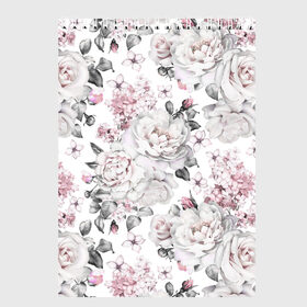 Скетчбук с принтом Белые розы в Новосибирске, 100% бумага
 | 48 листов, плотность листов — 100 г/м2, плотность картонной обложки — 250 г/м2. Листы скреплены сверху удобной пружинной спиралью | bouquets | color | gray | leave | lowers | ornament | patterns | pink | roses | букеты | графика | искусство | картинка | красивый | крутой | листья | мода | модный | молодёжная | орнамент | рисунок | розовые | розы | рукоделие | серый