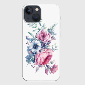 Чехол для iPhone 13 mini с принтом Цветы в Новосибирске,  |  | bouquets | flowers | pattern | roses | букеты | графика | жёлтый | зелёный | искусство | картинка | красивый | крутой | листья | мода | модный | молодёжная | оранжевый | орнамент | рисунок | розовый | розы | рукоделие