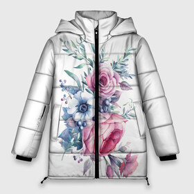 Женская зимняя куртка 3D с принтом Цветы в Новосибирске, верх — 100% полиэстер; подкладка — 100% полиэстер; утеплитель — 100% полиэстер | длина ниже бедра, силуэт Оверсайз. Есть воротник-стойка, отстегивающийся капюшон и ветрозащитная планка. 

Боковые карманы с листочкой на кнопках и внутренний карман на молнии | bouquets | flowers | pattern | roses | букеты | графика | жёлтый | зелёный | искусство | картинка | красивый | крутой | листья | мода | модный | молодёжная | оранжевый | орнамент | рисунок | розовый | розы | рукоделие