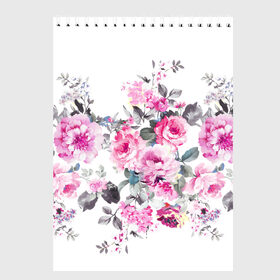 Скетчбук с принтом Розовые розы в Новосибирске, 100% бумага
 | 48 листов, плотность листов — 100 г/м2, плотность картонной обложки — 250 г/м2. Листы скреплены сверху удобной пружинной спиралью | bouquets | color | gray | leave | lowers | ornament | patterns | pink | roses | букеты | графика | искусство | картинка | красивый | крутой | листья | мода | модный | молодёжная | орнамент | рисунок | розовые | розы | рукоделие | серый