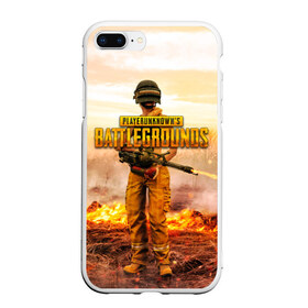 Чехол для iPhone 7Plus/8 Plus матовый с принтом PUBG в Новосибирске, Силикон | Область печати: задняя сторона чехла, без боковых панелей | 2019 | battle royale | battlegrounds | chicken | cs:go | csgo | dinner | dota | dota2 | playerunknown’s | pubg | winner | боевик | война | игры | известные | королевская битва | ксго | оружие | пабг | шутеры