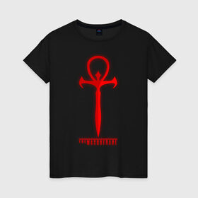 Женская футболка хлопок с принтом Символ Маскарада в Новосибирске, 100% хлопок | прямой крой, круглый вырез горловины, длина до линии бедер, слегка спущенное плечо | blood | bloodlines | game | the masquerade | vampire | вампир | капли | кровь | маскарад