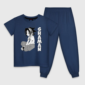 Детская пижама хлопок с принтом Шаман Кинг в Новосибирске, 100% хлопок |  брюки и футболка прямого кроя, без карманов, на брюках мягкая резинка на поясе и по низу штанин
 | Тематика изображения на принте: 