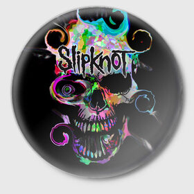 Значок с принтом Slipknot в Новосибирске,  металл | круглая форма, металлическая застежка в виде булавки | slipknot | грув | группа | джои джордисон | кори тейлор | метал | мик томсон | ню | петля | рок | слипкнот | удавка