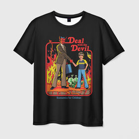 Мужская футболка 3D с принтом Devil Deal в Новосибирске, 100% полиэфир | прямой крой, круглый вырез горловины, длина до линии бедер | 80 е | 80s | 90 е | 90s | oldschool | retro | retrowave | stranger thing | vintage | винтаж | олдскул | ретро | ретровейв | странные дела