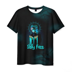 Мужская футболка 3D с принтом Sally Face в Новосибирске, 100% полиэфир | прямой крой, круглый вырез горловины, длина до линии бедер | sally face | гизмо | девид | девочка | игра | лари | ларри | мальчик | маска | мрачная | на лице | пых | с протезом | сал | сали | салли | салли фейс | фейс | фэйс | эддисон | эшли