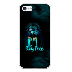 Чехол для iPhone 5/5S матовый с принтом Sally Face в Новосибирске, Силикон | Область печати: задняя сторона чехла, без боковых панелей | sally face | гизмо | девид | девочка | игра | лари | ларри | мальчик | маска | мрачная | на лице | пых | с протезом | сал | сали | салли | салли фейс | фейс | фэйс | эддисон | эшли