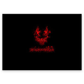 Поздравительная открытка с принтом Mushroomhead в Новосибирске, 100% бумага | плотность бумаги 280 г/м2, матовая, на обратной стороне линовка и место для марки
 | ac dc | disturbed | linkin park | lp | metal | metallica | mushroomhead | music | pop | rap | rock | slipknot | song | метал | музыка | рок