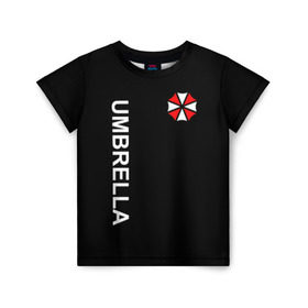 Детская футболка 3D с принтом UMBRELLA CORP в Новосибирске, 100% гипоаллергенный полиэфир | прямой крой, круглый вырез горловины, длина до линии бедер, чуть спущенное плечо, ткань немного тянется | Тематика изображения на принте: ada wong | biohazard | game | gamer | leon | logo | mistic | raccoon city | re2 | resident evil 2 | rpd | stars | umbrella | ада вонг | амбрелла | зомби | игра | мистика | ужасы
