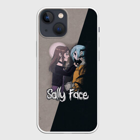 Чехол для iPhone 13 mini с принтом Sally Face в Новосибирске,  |  | sally face | гизмо | девид | девочка | игра | лари | ларри | мальчик | маска | мрачная | на лице | пых | с протезом | сал | сали | салли | салли фейс | фейс | фэйс | эддисон | эшли