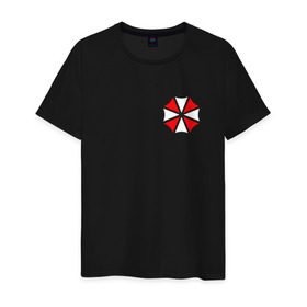 Мужская футболка хлопок с принтом UMBRELLA CORP в Новосибирске, 100% хлопок | прямой крой, круглый вырез горловины, длина до линии бедер, слегка спущенное плечо. | Тематика изображения на принте: ada wong | biohazard | game | gamer | leon | logo | mistic | raccoon city | re2 | resident evil 2 | rpd | stars | umbrella | ада вонг | амбрелла | зомби | игра | мистика | ужасы