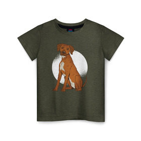 Детская футболка хлопок с принтом Родезийский риджбек в Новосибирске, 100% хлопок | круглый вырез горловины, полуприлегающий силуэт, длина до линии бедер | Тематика изображения на принте: rhodesian ridgeback | ridgeback | риджбек | собака | собаки