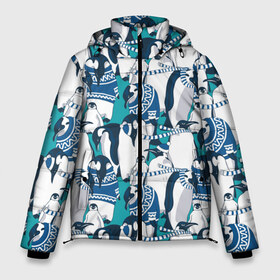 Мужская зимняя куртка 3D с принтом Пингвины в Новосибирске, верх — 100% полиэстер; подкладка — 100% полиэстер; утеплитель — 100% полиэстер | длина ниже бедра, свободный силуэт Оверсайз. Есть воротник-стойка, отстегивающийся капюшон и ветрозащитная планка. 

Боковые карманы с листочкой на кнопках и внутренний карман на молнии. | аниме | антарктида | графика | греются | зима | искусство | картинка | красивый | крутой | м | мода | модный | молодёжная | новый год | орнамент | пингвины | полоски | праздник | птицы | рисунок