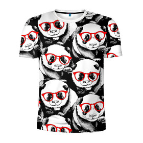 Мужская футболка 3D спортивная с принтом Панды в красных очках в Новосибирске, 100% полиэстер с улучшенными характеристиками | приталенный силуэт, круглая горловина, широкие плечи, сужается к линии бедра | Тематика изображения на принте: animals | bears | funny | head | muzzl | pandas | red | весёлые | взгляд | голова | графика | животные | искусство | картинка | красивый | красные | крутой | медведи | мода | модный | молодёжная | очки | панды | рисунок
