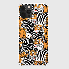 Чехол для iPhone 12 Pro Max с принтом Тигры и зебры в Новосибирске, Силикон |  | black | orange | stri | white | абстракция | африка | белая | графика | животное | зебры | искусство | картинка | коллаж | красивый | крутой | лошадь | мода | модный | молодёжная | оранжевая | полосы | рисунок