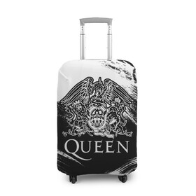 Чехол для чемодана 3D с принтом Queen в Новосибирске, 86% полиэфир, 14% спандекс | двустороннее нанесение принта, прорези для ручек и колес | queen | брайан мэи | британская | группа | джон дикон | королева | роджер тейлор | рок | фредди меркьюри