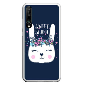 Чехол для Honor P30 с принтом Sweet bunny в Новосибирске, Силикон | Область печати: задняя сторона чехла, без боковых панелей | art | creat | drawing | graphics | picture | белый | влюбленный | графика | день святого валентина | заяц | зеленый | искусство | картинка | кролик | крутой | лучший | любовь | модный | подарок | праздник | пушистый