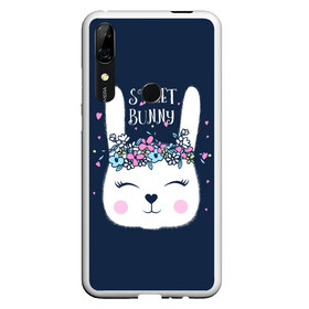 Чехол для Honor P Smart Z с принтом Sweet bunny в Новосибирске, Силикон | Область печати: задняя сторона чехла, без боковых панелей | Тематика изображения на принте: art | creat | drawing | graphics | picture | белый | влюбленный | графика | день святого валентина | заяц | зеленый | искусство | картинка | кролик | крутой | лучший | любовь | модный | подарок | праздник | пушистый