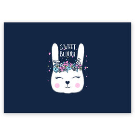 Поздравительная открытка с принтом Sweet bunny в Новосибирске, 100% бумага | плотность бумаги 280 г/м2, матовая, на обратной стороне линовка и место для марки
 | art | creat | drawing | graphics | picture | белый | влюбленный | графика | день святого валентина | заяц | зеленый | искусство | картинка | кролик | крутой | лучший | любовь | модный | подарок | праздник | пушистый