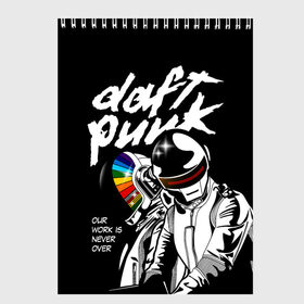 Скетчбук с принтом Daft Punk в Новосибирске, 100% бумага
 | 48 листов, плотность листов — 100 г/м2, плотность картонной обложки — 250 г/м2. Листы скреплены сверху удобной пружинной спиралью | daft punk | electronic | house | human | music | robot | дафт панк | музыка | синти поп | хаус | электроника