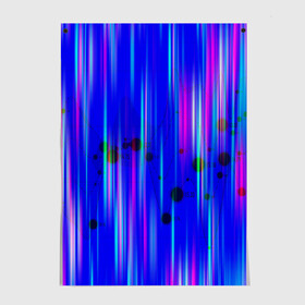 Постер с принтом neon strokes в Новосибирске, 100% бумага
 | бумага, плотность 150 мг. Матовая, но за счет высокого коэффициента гладкости имеет небольшой блеск и дает на свету блики, но в отличии от глянцевой бумаги не покрыта лаком | abstract | abstraction | comb | cyberpunk | texture | абстракция | бронь | броня | кибер панк | соты | стальные соты | текстуры