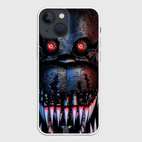 Чехол для iPhone 13 mini с принтом Five Nights at Freddys в Новосибирске,  |  | five nights at freddy s | game | horror | игры | механические куклы | ночь | охранник | пять ночей у фредди | светящиеся глаза | ужас