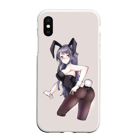 Чехол для iPhone XS Max матовый с принтом Bunny Girl в Новосибирске, Силикон | Область печати: задняя сторона чехла, без боковых панелей | anime | rascal does not dream of bunny girl senpai | seishun buta yarou wa bunny girl senpai | аниме | сакурадзима май | сакута | этот глупый свин не понимает мечту девочки зайки