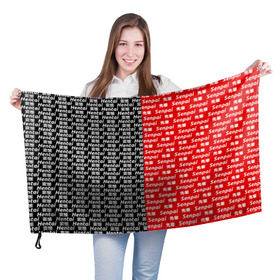 Флаг 3D с принтом SENPAI x HENTAI в Новосибирске, 100% полиэстер | плотность ткани — 95 г/м2, размер — 67 х 109 см. Принт наносится с одной стороны | ahegao | kawai | kowai | oppai | otaku | senpai | sugoi | waifu | yandere | ахегао | ковай | отаку | сенпай | яндере