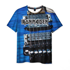 Мужская футболка 3D с принтом Iron Maiden в Новосибирске, 100% полиэфир | прямой крой, круглый вырез горловины, длина до линии бедер | бас | британия | брюс дикинсон | гитара | группа | дева | железная | метал | нико макбрэйн | рок | стив харрис | хеви | яник герс