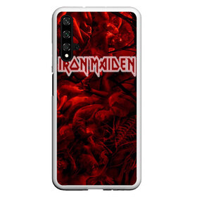 Чехол для Honor 20 с принтом Iron Maiden в Новосибирске, Силикон | Область печати: задняя сторона чехла, без боковых панелей | бас | британия | брюс дикинсон | гитара | группа | дева | железная | метал | нико макбрэйн | рок | стив харрис | хеви | яник герс