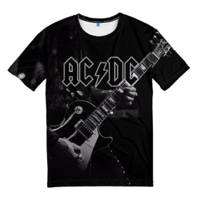 Мужская футболка 3D с принтом AC/DC в Новосибирске, 100% полиэфир | прямой крой, круглый вырез горловины, длина до линии бедер | австралийская | ангус янг | блюз | группа | малькольм янг | рок | рок н ролл | стиви янг | хард