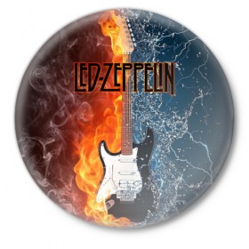 Значок с принтом Led Zeppelin в Новосибирске,  металл | круглая форма, металлическая застежка в виде булавки | блюз рок | британская | группа | джимми пейдж | джон пол джонс | роберт плант | рок | фолк рок | хард рок | хеви метал