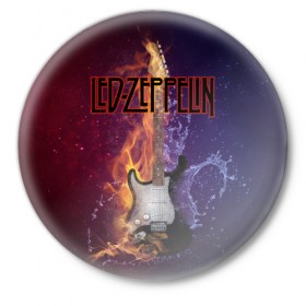 Значок с принтом Led Zeppelin в Новосибирске,  металл | круглая форма, металлическая застежка в виде булавки | блюз рок | британская | группа | джимми пейдж | джон пол джонс | роберт плант | рок | фолк рок | хард рок | хеви метал