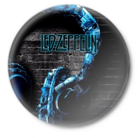 Значок с принтом Led Zeppelin в Новосибирске,  металл | круглая форма, металлическая застежка в виде булавки | блюз рок | британская | группа | джимми пейдж | джон пол джонс | роберт плант | рок | фолк рок | хард рок | хеви метал