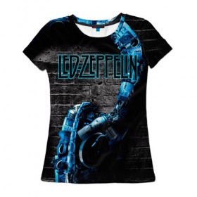 Женская футболка 3D с принтом Led Zeppelin в Новосибирске, 100% полиэфир ( синтетическое хлопкоподобное полотно) | прямой крой, круглый вырез горловины, длина до линии бедер | блюз рок | британская | группа | джимми пейдж | джон пол джонс | роберт плант | рок | фолк рок | хард рок | хеви метал