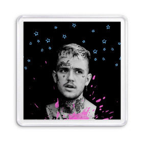 Магнит 55*55 с принтом LIL PEEP - Runaway в Новосибирске, Пластик | Размер: 65*65 мм; Размер печати: 55*55 мм | beautiful | broken | daddy | dead | exclusive | heart | life | lil | lilpeep | music | peep | pump | rap | rapper | rip | runaway | tattoo | густав | лил | лилпип | мертв | память | пип | рип | рэп | рэпер | сердце | тату | умер