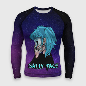 Мужской рашгард 3D с принтом Sally Face в Новосибирске,  |  | sally face | игра | компьютерная игра | лицо | маска | протез | салли фейс | школа | шрамы