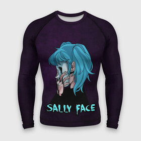 Мужской рашгард 3D с принтом Sally Face в Новосибирске,  |  | sally face | игра | компьютерная игра | лицо | маска | протез | салли фейс | школа | шрамы