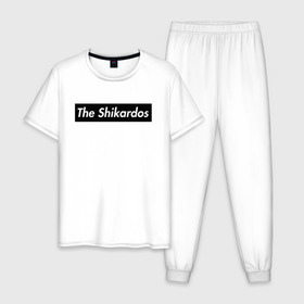 Мужская пижама хлопок с принтом The Shikardos в Новосибирске, 100% хлопок | брюки и футболка прямого кроя, без карманов, на брюках мягкая резинка на поясе и по низу штанин
 | бест | заебест | замечательно | клёво | супер | шикардос | шикарно