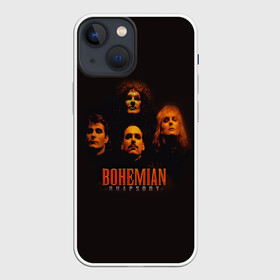 Чехол для iPhone 13 mini с принтом Queen Bohemian Rhapsody в Новосибирске,  |  | queen | брайан мэи | британская | группа | джон дикон | королева | роджер тейлор | рок | фредди меркьюри