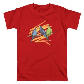 Мужская футболка хлопок с принтом Попугай в Новосибирске, 100% хлопок | прямой крой, круглый вырез горловины, длина до линии бедер, слегка спущенное плечо. | bird | попугаи | попугай | птица | птицы