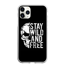 Чехол для iPhone 11 Pro матовый с принтом Stay wild and free в Новосибирске, Силикон |  | Тематика изображения на принте: background | black | day of the dead | death | drawing | f | free | halloween | inscription | skeleton | skull | stay | symbol | text | wild | день мертвых | дикий | надпись | оставайся | рисунок | свободный | символ | скелет | текст | фон | хэлл