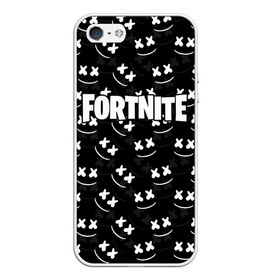 Чехол для iPhone 5/5S матовый с принтом FORTNITE x MARSHMELLO в Новосибирске, Силикон | Область печати: задняя сторона чехла, без боковых панелей | 2019 | armor | armour | cybersport | esport | fortnite | game | llama | logo | броня | игра | киберспорт | лама | фиолетовый | фирменные цвета | фортнайт